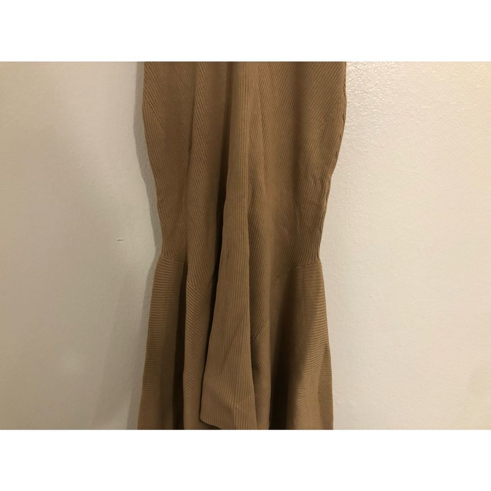 NEW Anthropologie Mock Neck Midi Handkerchief Hem Dress in Cedar Size Large - Picture 15 of 15